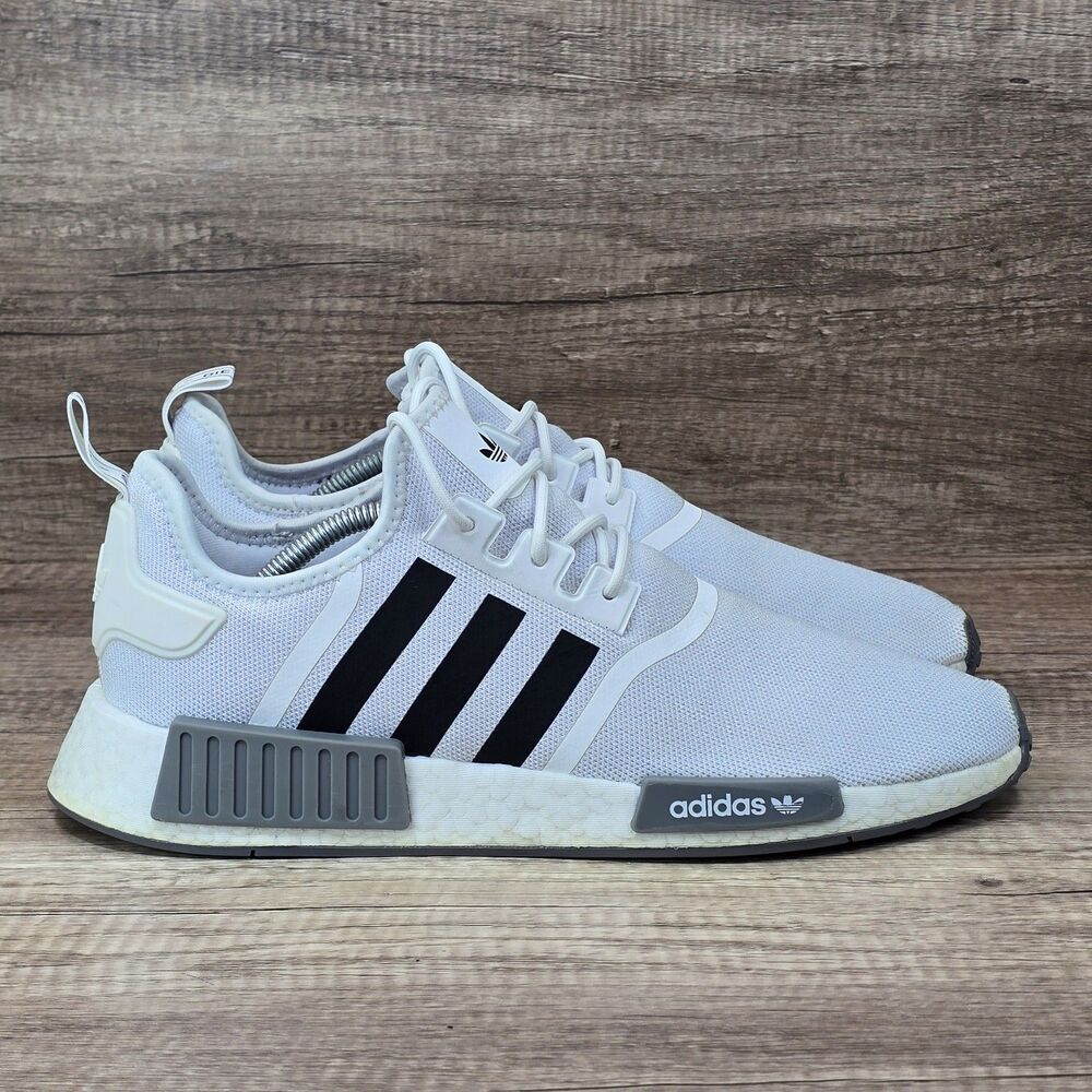 Adidas NMD_R1 Primeblue Men's Sz 12 White Black Gray Running Shoes (GZ9261) READ